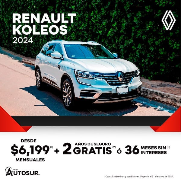 Renault Koleos Desde Mensuales A Os De Seguro Gratis O